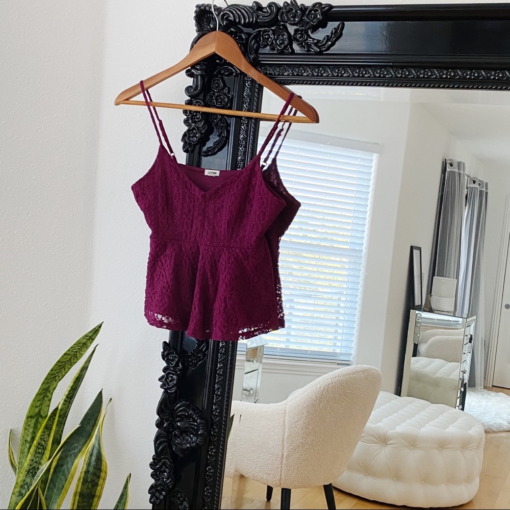 Garage | Women’s Purple Lace Tank Top